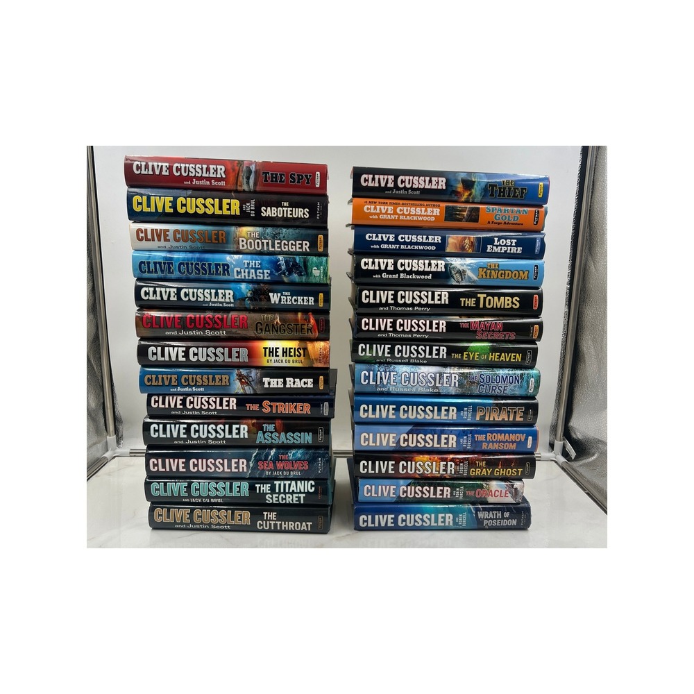 Clive Cussler Hardcover Book Lot 24 Novels Isaac Bell Fargo Adventure Thriller